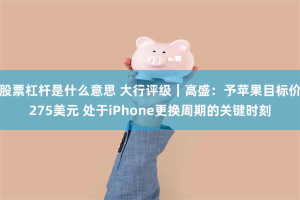 股票杠杆是什么意思 大行评级｜高盛：予苹果目标价275美元 处于iPhone更换周期的关键时刻