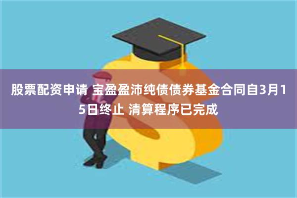 股票配资申请 宝盈盈沛纯债债券基金合同自3月15日终止 清算程序已完成